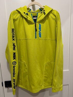 BRP Ski-doo X-team Lime Green Hoodie Pullover Men’s Snowmobile